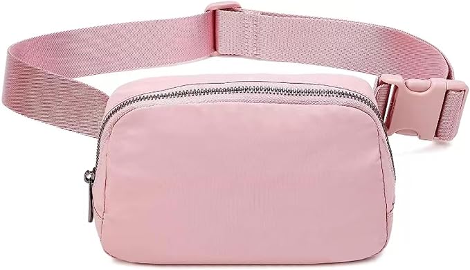 Belt Bag for Women Fanny Pack Dupes, Fashion Crossbody Waist Pack Bag with Adjustable Strap, Everywhere Belt Bag for Travel Outdoors Running Hiking(Pink)