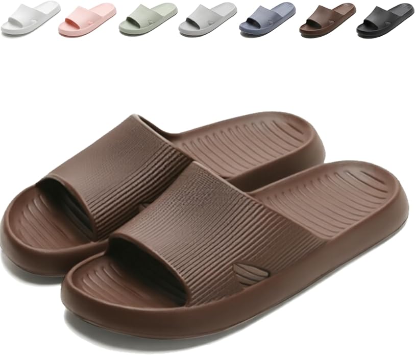 Anmerl Shower Shoes for Men and Women, Soft Lightweight Quick-Drying & Non-Slip House Slippers Slides for Bathroom, Pool, Beach, Indoor & Outdoor