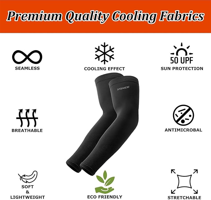 YQXCC 6 Pairs Arm Sleeves for Men Women | UPF 50 Cooling UV Sun Protection | Sports Compression Sleeves