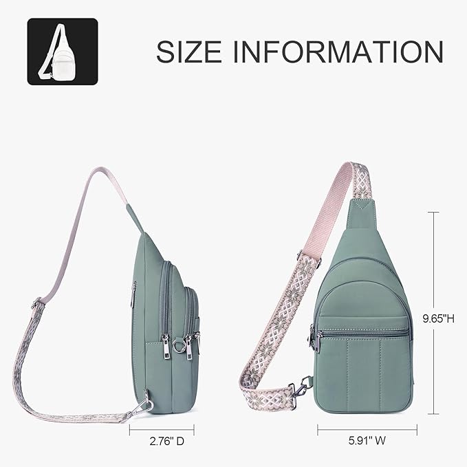 Small Sling Bag for Women, Puffer Crossbody Bag Anti Theft Travel RFID Purses Fanny Packs for Travel Hiking
