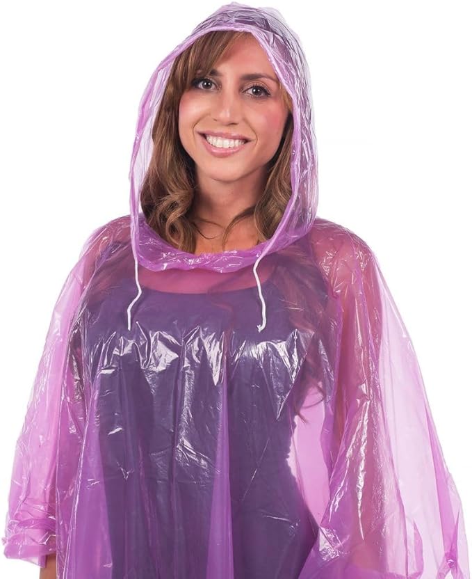 Clear Harbour Emergency Disposable Rain Poncho Pack for Adults | Women and Men's Rain Ponchos in Bulk | Extra Thick, Waterproof Reusable .03mm PE Plastic Material for Travel, Survival, and Fun.