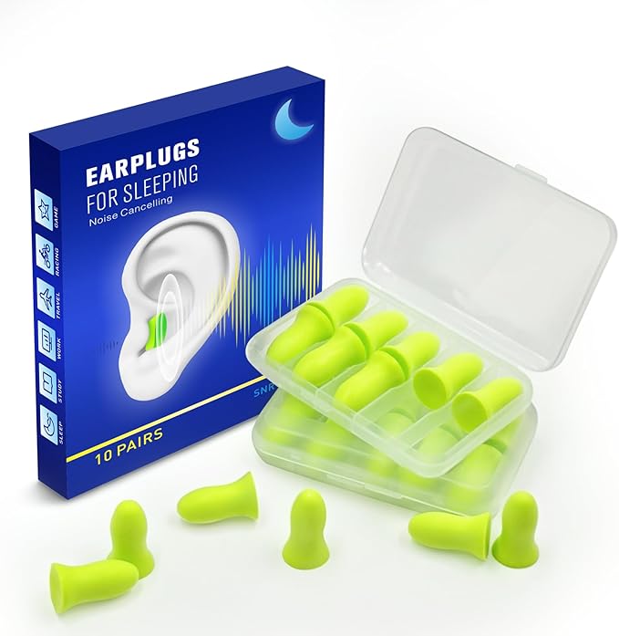 Ear Plugs for Sleeping Noise Cancelling - 40dB Ear Plugs for Noise Reduction - Calmer Earplugs for Concert Sleep Travel Study Work - Hearing Protection Sound Blocking-10 Pairs Green