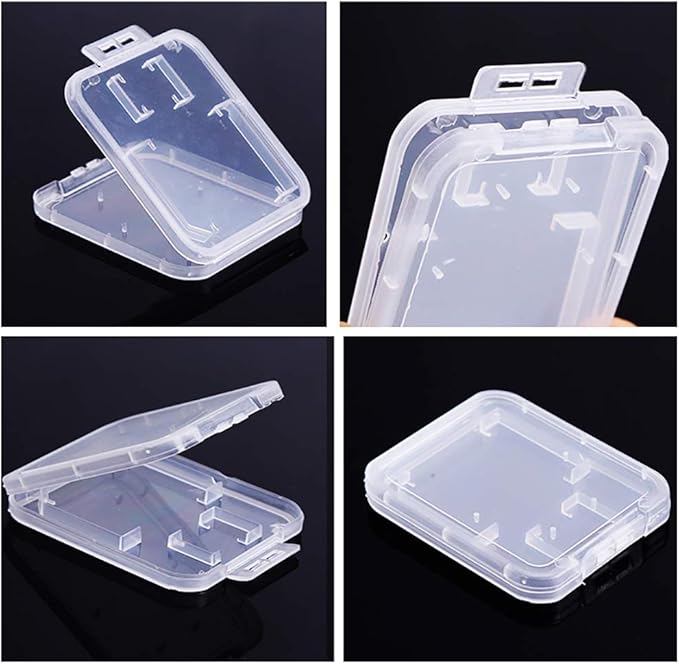 Clear Plastic Memory Card Case Compatible with SD SDHC SDXC Micro SD T-Flash Card (10 PCS)