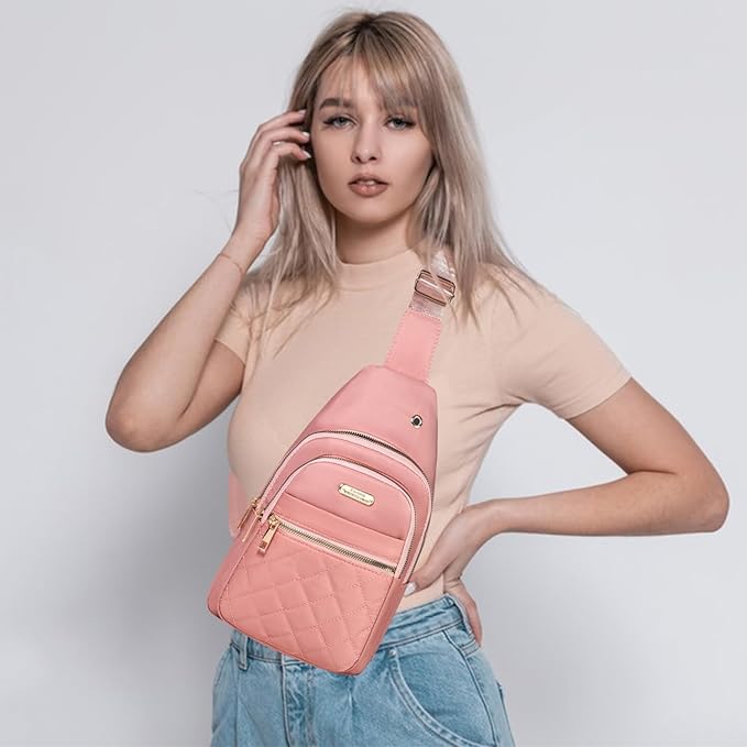 Banelu Small Sling Bag Crossbody Sling Backpack for Women, Small Crossbody Purses Cross Body Bag - Pink