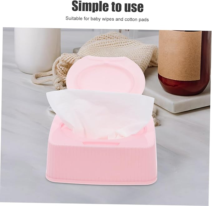 Wet Wipes Storage Box Flip Wipe Holder Travel Dispenser Storage Container for Makeup Cotton Nursery Bathroom Pink