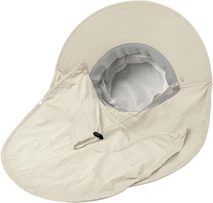 Sun Hat for Men Women with Neck Flap,UPF 50+ UV Protective Hiking Fishing Hats,Wide Brim Sun Hat for Women&Men