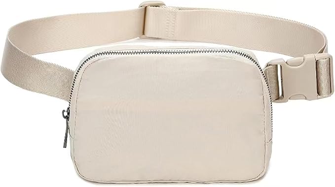 Belt Bag for Women Fanny Pack Dupes, Fashion Crossbody Waist Pack Bag with Adjustable Strap, Everywhere Belt Bag for Travel Outdoors Running Hiking(Ivory White)