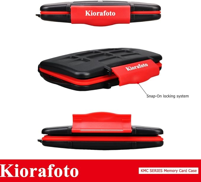 Kiorafoto 36 Slots : 18 TF + 12 SD + 6 CF Memory Card Holder Case Storage Protector Wallet for TF MSD Micro SD SDHC SDXC SDUC CF Compact Flash Memory Cards with Carabiner + Card Tray Removal Pin Key
