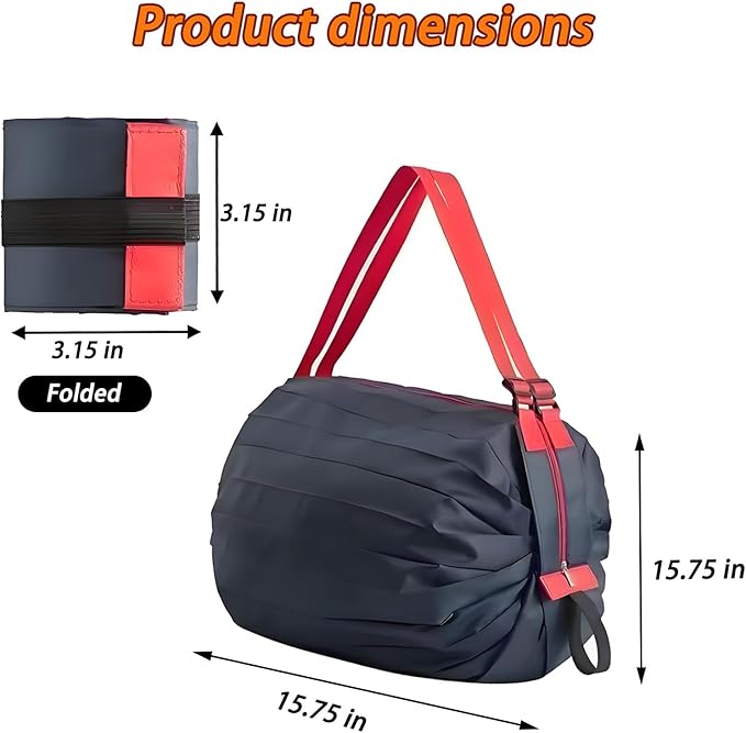 Compact Reusable Grocery Tote Bag – Lightweight, Foldable & Packable Shopping Bag for Travel