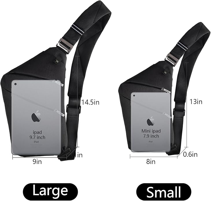 OSOCE Crossbody Sling Bag, Water-Resistant Anti Theft Chest Pack, Minimalist Commuter Daypack for Travel Hiking Work