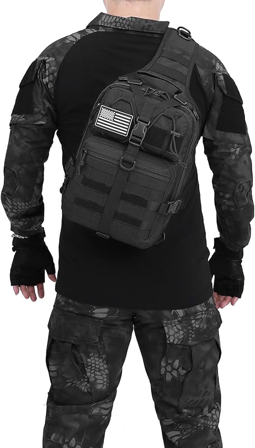 Tactical Sling Pack Big Crossbody Backpack Over Shoulder Bag Military for Men Hiking Outdoor Sport Gym