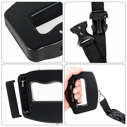 3 Pack Luggage Scale, 50 Kg/110 Lbs Suitcase Weight Scale with LCD Display Backlight, Portable Buckle Baggage Weight Scale for Travelers and Fish Weighing, (Battery not Included)