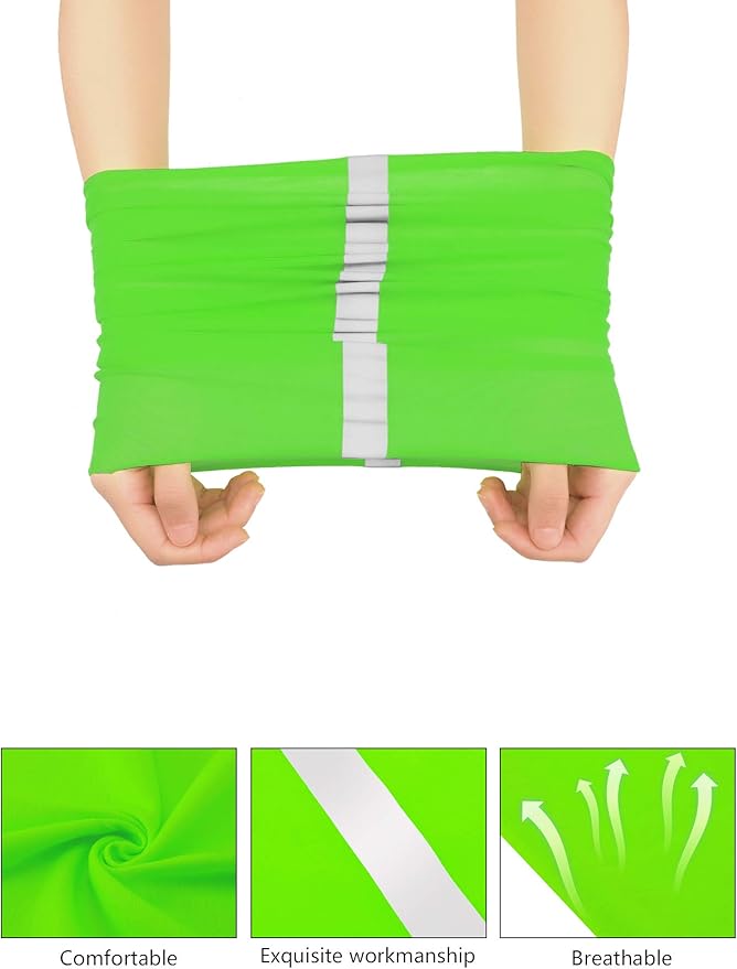 SATINIOR 8 Pcs Neck Gaiter Face Mask, Reflective Summer UV Protection Cooling Scarf Neon Breathable Bandana for Men Women