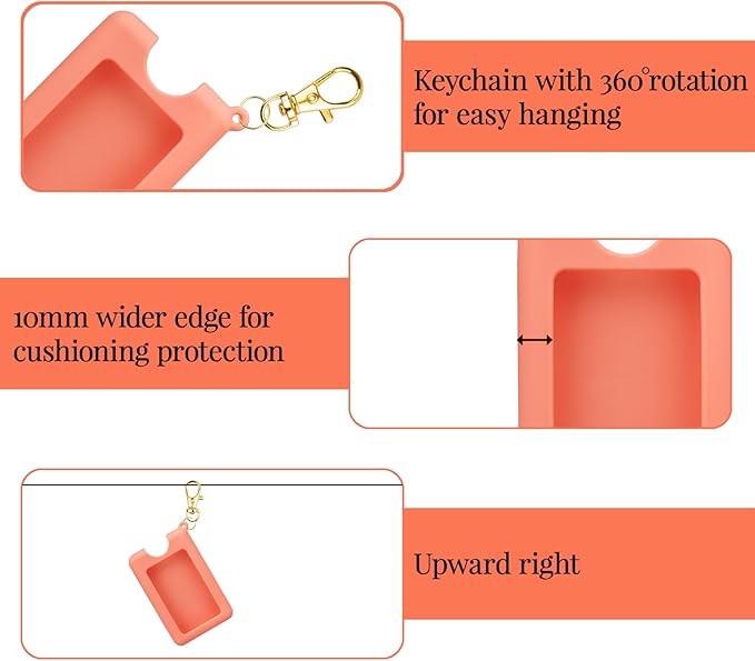 VANEST Silicone Case Compatible with Noshinku Pocket Hand Sanitizer, Protective Case with Keychain for Refillable Travel Size, Hand Sanitizer Spray Accessory