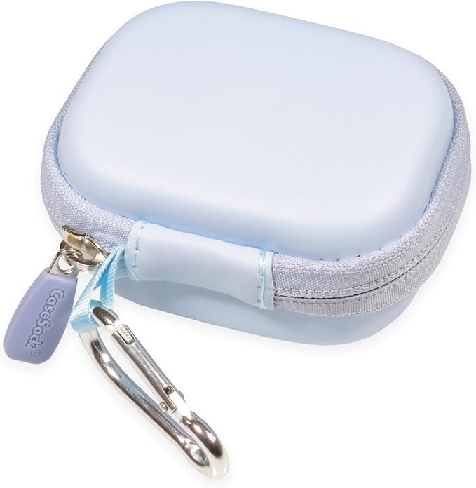 Case for TAGRY X08 Bluetooth Headphones True Wireless Earbuds 60H, mesh Pocket for Charge Cable (Pale Blue)
