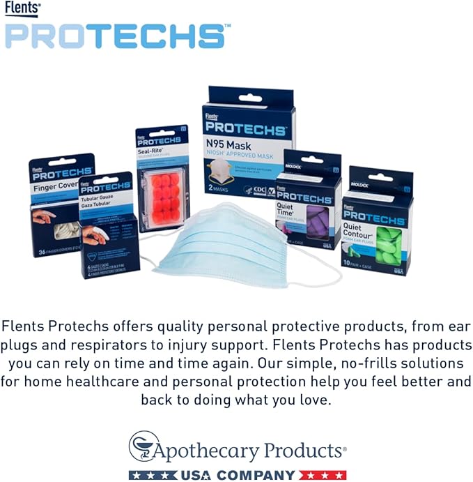Flents Protechs Foam Ear Plugs, 55 Pair for Sleeping, Snoring, Loud Noise, Traveling, Concerts, Construction, Studying, Shooting, Work, Contour to Ear, Noise Reduction, NRR 33, Green, Made in the USA