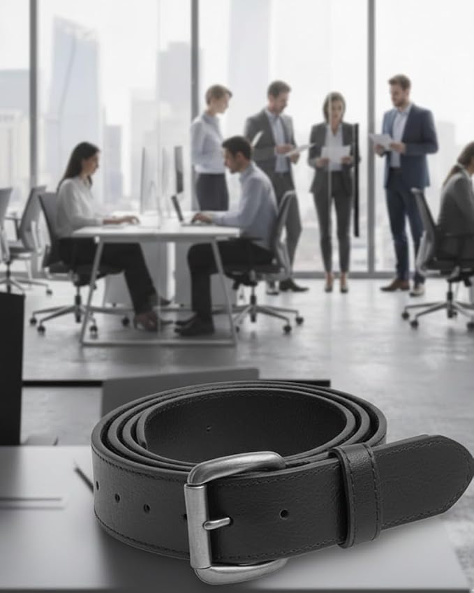 First Mfg Co - Mens Premium Leather Belt With Removable Buckle And Hidden Zipper Money Belt Daily Wear For Pants Perfect Fit