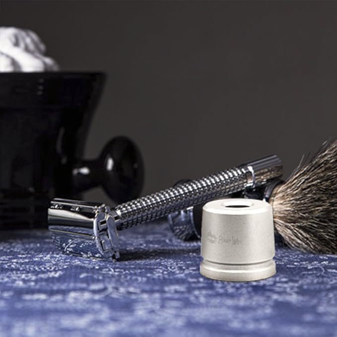 Safety Razor/shaver/shaving tool/Butterfly men's razor Kit, Chrome Long Handle Butterfly Open Double Edge Safety Razor Men's Shaver (1 Razor, 1 H3 Razor Stand and 1pc Genuine Leather Case)