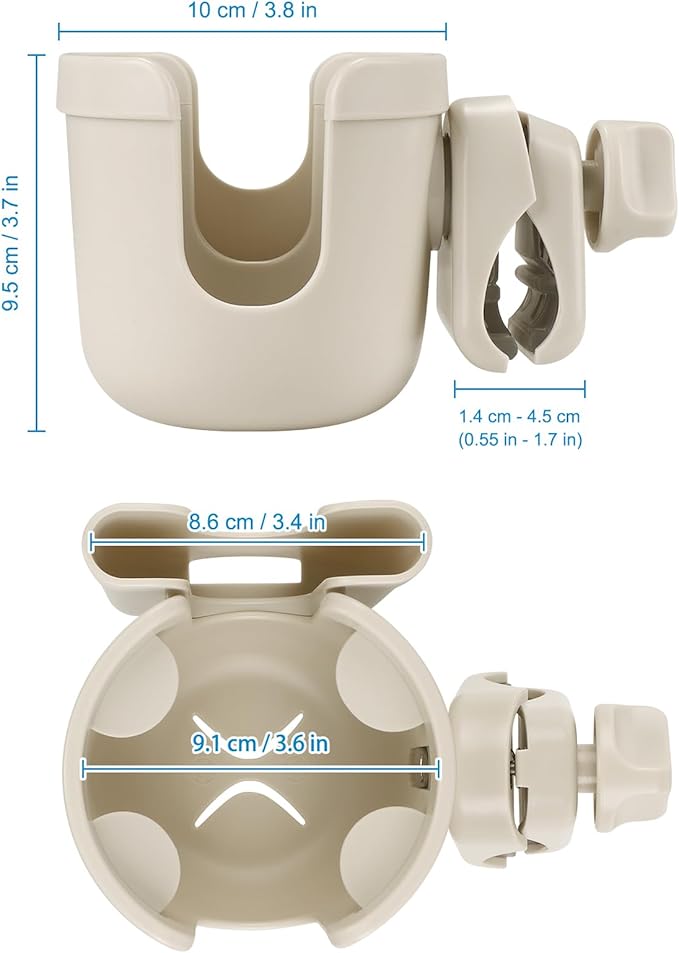 Accmor Stroller Cup Holder with Phone Holder, Bike Cup Holder, Universal Cup Holder for Uppababy Nuna Doona Strollers, 2-in-1 Cup Holder for Walker, Wheelchair, Scooter