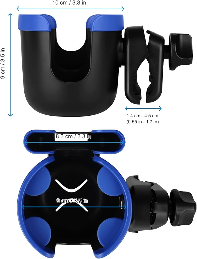 Accmor Stroller Cup Holder with Phone Holder, Bike Cup Holder, Universal Cup Holder for Uppababy Nuna Doona Strollers, 2-in-1 Cup Holder for Walker, Wheelchair, Scooter