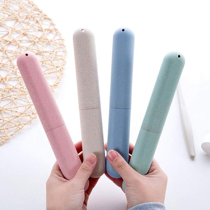 4 Pack Travel Toothbrush Case, Portable Breathable Toothbrush Holder for Travel/Camping/School/Home