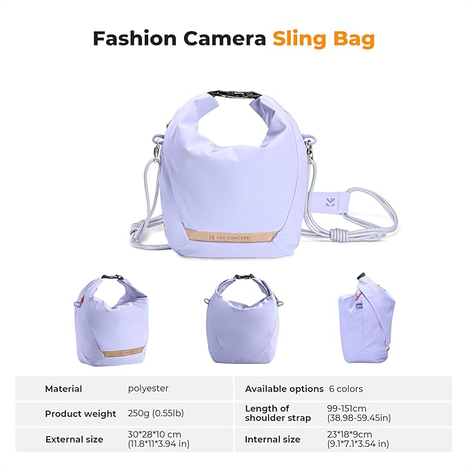 K&F CONCEPT Camera Sling Bag Small Compact Case, Cute Soft Camera Pouch Handbag for Urban Street Photography