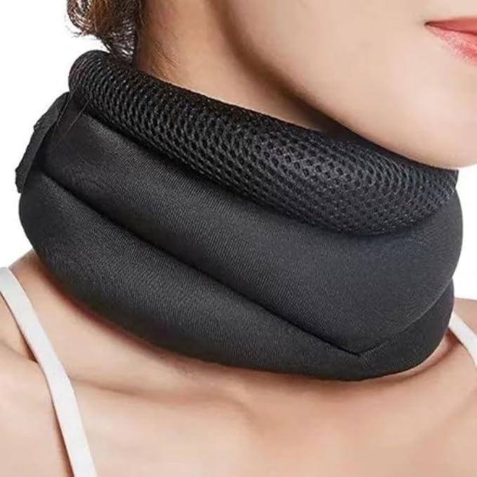 Vitavix Neck Support for Snoring, Necksupport - Never Snore Again, Relieve Injury Spine Pressure, Neck Brace for Sleeping, Adjustable Soft Foam Neck Brace Cervical Collar (Red)