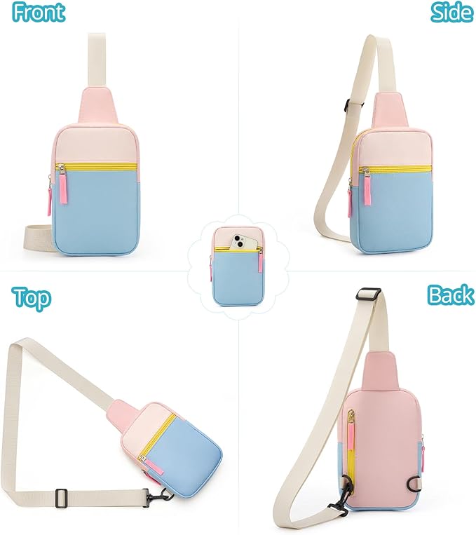 Birthday Gifts for 8 9 10 11 12 Year Old Teens Girls Kids, Fanny Pack Crossbody Bag Sling Belt Bags Purse, Dorm Travel Essentials for Girls Fashion, Preppy Tween Teen Girl Gift Trendy Stuff