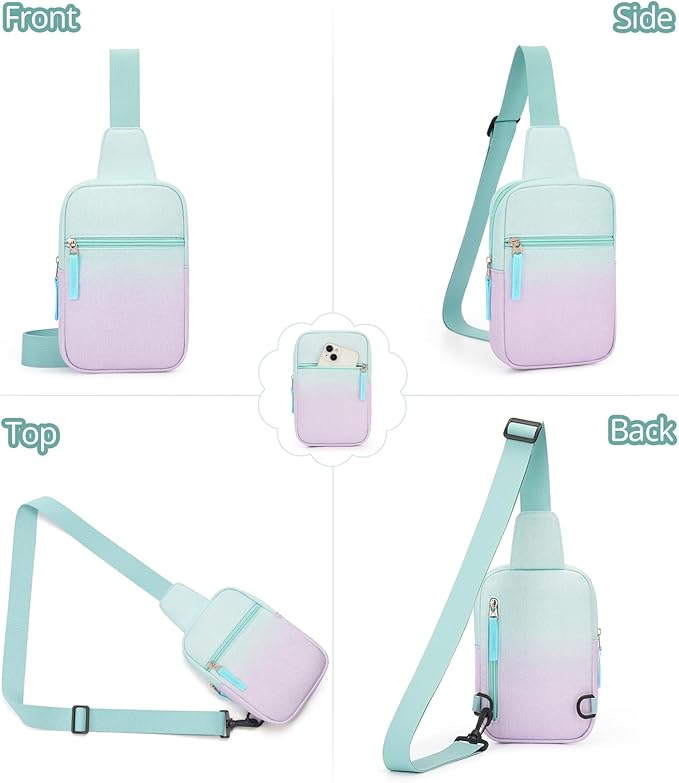 Birthday Gifts for 8 9 10 11 12 Year Old Teens Girls Kids, Fanny Pack Crossbody Bag Sling Belt Bags Purse, Dorm Travel Essentials for Girls Fashion, Preppy Tween Teen Girl Gift Trendy Stuff