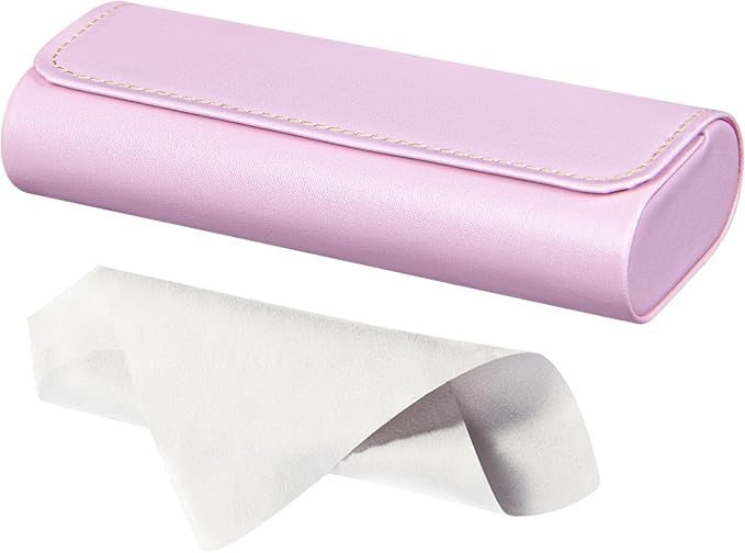 RayLove Hard Shell Glasses Case, Lightweight Leather Eyeglass Case, Travel-Friendly Sunglasses Protector for Men & Women
