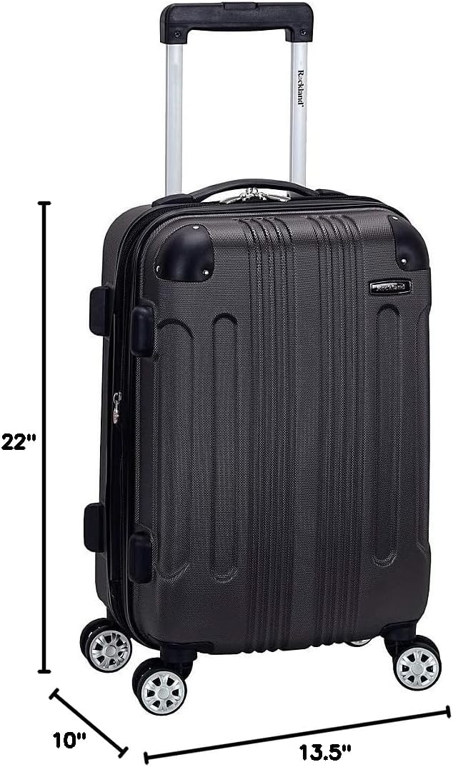 Rockland London Hardside Spinner Wheel Luggage, Carry-On 20", Grey