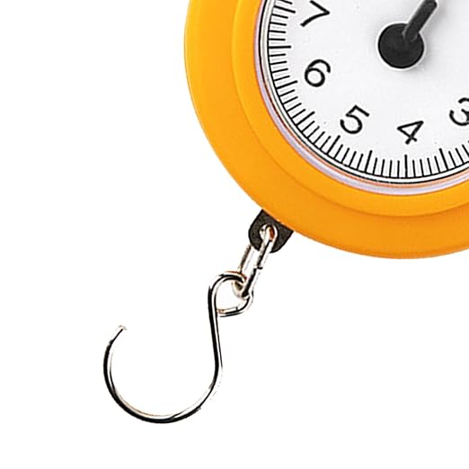 Handheld Scale, Small Food Weighing Scale 22lb Load Capacity High Accuracy Portable Kitchen Spring Scale for Household (Yellow)