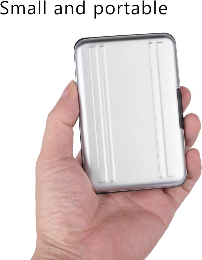 Aluminum Shock Resistant Carrying Box Memory Card Storage Case Holder 8 Slots for SD SDHC MMC Micro SD TF Cards Silver