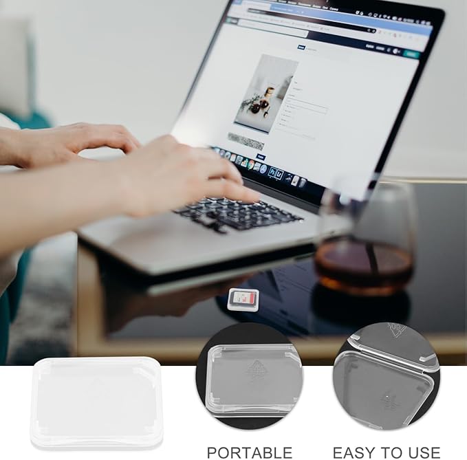 Hemobllo 100 Pcs Transparent Card Cases Storage Box Lightweight Memory Card Holder for Secure Protection and Easy Carrying