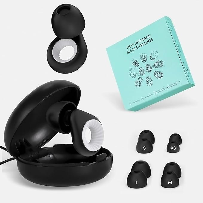 Ear Plugs for Noise Reduction, Reusable High Fidelity Earplugs for Concerts, Musicians, Motorcycles, Study, Parent, Party, Flights & Noise Sensitivity, 25-30dB Noise Cancelling Black White
