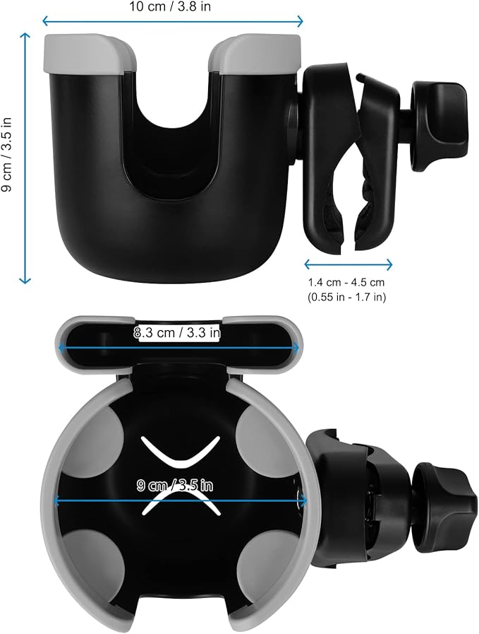 Accmor Stroller Cup Holder with Phone Holder, Bike Cup Holder, Universal Cup Holder for Uppababy Nuna Doona Strollers, 2-in-1 Cup Holder for Walker, Wheelchair, Scooter