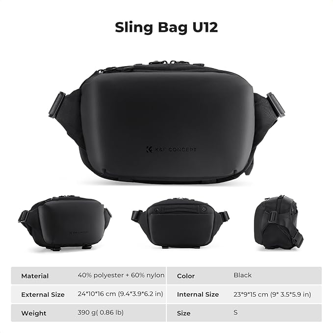 K&F CONCEPT Camera Sling Bag Crossbody Bag Waterproof Camera Shoulder Backpack DSLR/SLR/Mirrorless Camera Case
