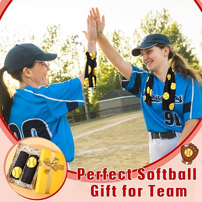 Peryiter 12 Counts Mini Cooling Towel, 30" x 9" Baseball Softball Soccer Golf Sweat Towel, Breathable Chilly Rag, Microfiber Sport Rags for Team Gym Running Coach Gift