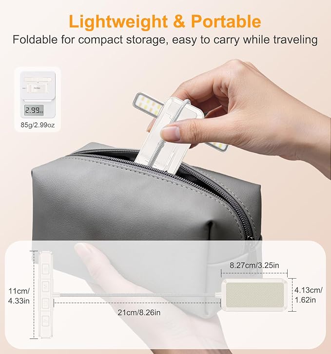 Gritin 2026 Gen 2 Book Light for Reading- 32 Eye Caring Full Spectrum LED, 5 Colors & 5 Brightness, Adjustable Wide/Narrow Beam, Upgrade 1500mAh Long-Lasting Clip on Light for Book Lovers-White