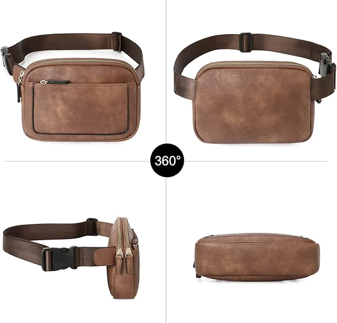 CLUCI Fanny Packs for Women Cross body, Belt Bag for Women, Mini Everywhere Crossbody Waist Bag Adjustable Strap, Vegan Leather Women's Fanny Pack
