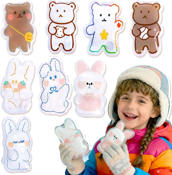 8 PCS Reusable Hand Warmers, Reusable Heat Packs,Cute Heating Pack, Hot Therapy Compress, Reusabl Heating Pad for Pain Relief and Camping, Outdoor & Portable