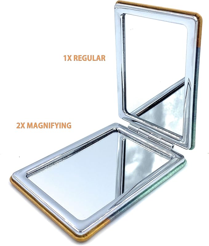 Square Compact Mirror Rectangular Purse Mirror Small Cosmetic Mirror for Purses Handheld Mirror Van Gogh Sunflowers Gifts, Diameter 2.75''x0.4'' Thickness