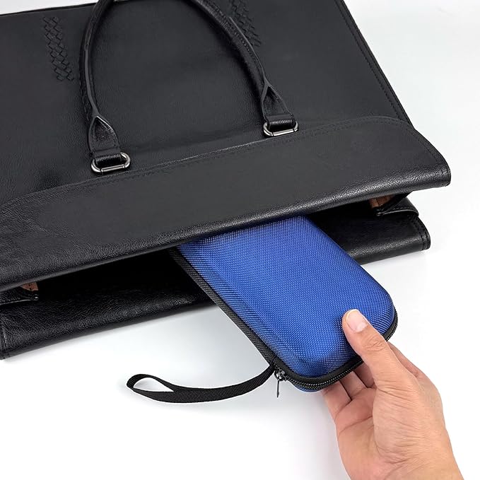 Universal Portable Hard EVA Carrying Case for Power Bank External Hard Drive Cell Phone USB Charging Cable Cord, Shockproof Protective Electronic Organizer Zipper Enclosure -Blue