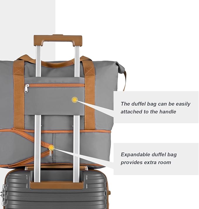 Joyway 28 Inch Large Luggage Hardside Suitcase with Spinner Wheel, Lightweight 3 Piece Suitcase Set with TSA Lock(Grey)