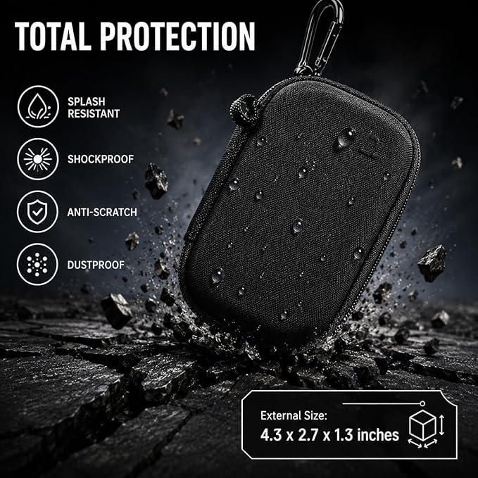 PAIYULE SSD Case for SanDisk Extreme Portable SSD Old & New Model and Extreme PRO, Hard Shell Protective Storage Bag, Fits 1TB 2TB 4TB 8TB External Solid State Drive for Business Travel (Black)