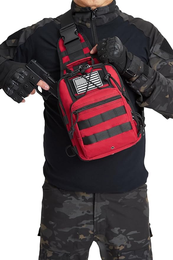 Small Tactical Sling Bag for Men with Holster Military EDC Shoulder Bag CCW Crossbody Bag 7 Liters