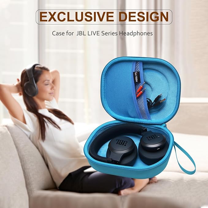 LTGEM Case Compatible with JBL Junior 320BT / Junior 320 / Tune 770NC / 510BT / 720BT / 520BT / 520C / 670NC, for JBL Live 770NC / 670NC / 680NC / 780NC Headphones, Sky Blue
