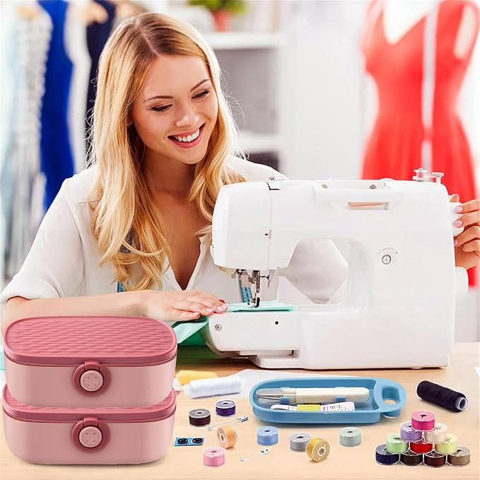WANSHUNLMI Travel Portable Sewing Kit Organizer Basic with Sewing Supplies & Accessories for Adults,Beginner,Home,Emergency Including Scissors,Measure Tape,Needle Threader and More