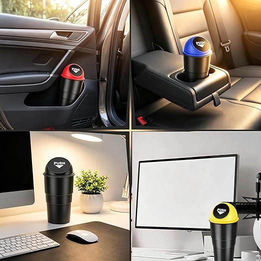 Small Automotive Cup Holder Garbage Can (Red)