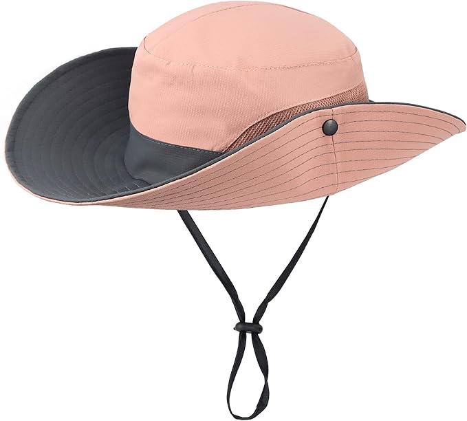Sun Hat for Women Summer UV Protection Beach Hat Wide Brim Mesh Bucket Fishing Hat with Ponytail Hole Foldable Packable Hat